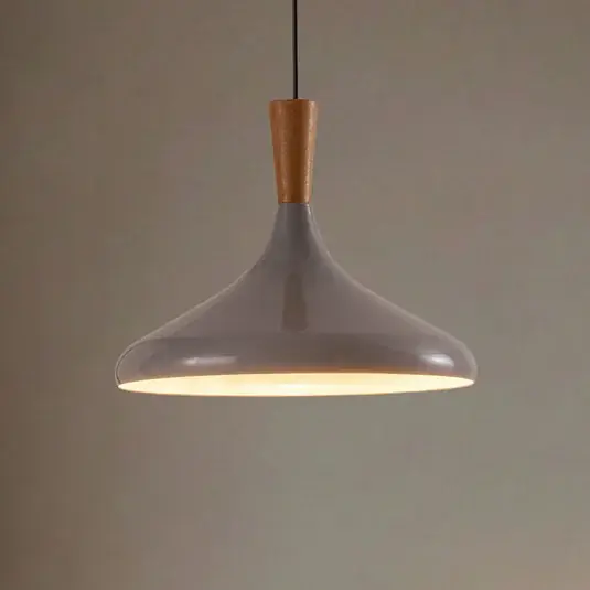 Spedito Oggi Lampada a sospensione Chris, grigio/bianco, Ø 35 cm, metallo