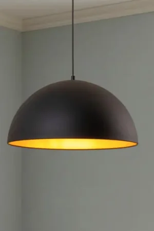 Lampada a sospensione Lipeo, nero/oro, Ø 50 cm, metallo, E27 Prezzo Scontato