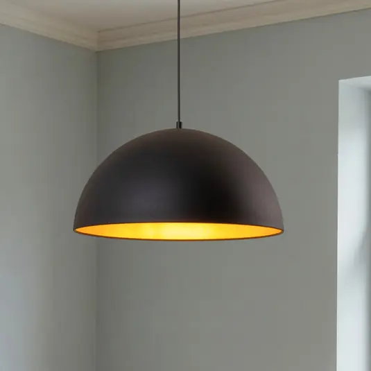 Lampada a sospensione Lipeo, nero/oro, Ø 50 cm, metallo, E27 Prezzo Scontato