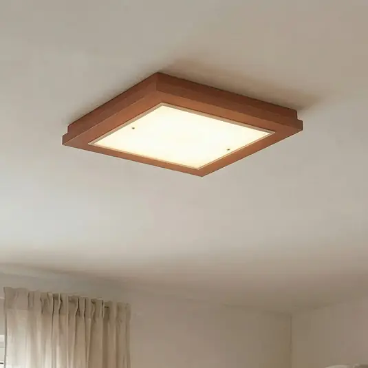 Plafoniera Tally, larghezza 42 cm, terracotta, legno, E27 Miglior Prezzo