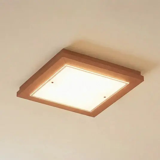 Plafoniera Tally, larghezza 32 cm, terracotta, legno, E27 Subito Disponibile