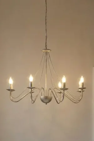 Lampadario Malbo, oro bianco, metallo, a 8 luci, E14 Prezzo Conveniente