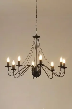 Lampadario Malbo, nero, metallo, a 8 luci, E14 Popolare