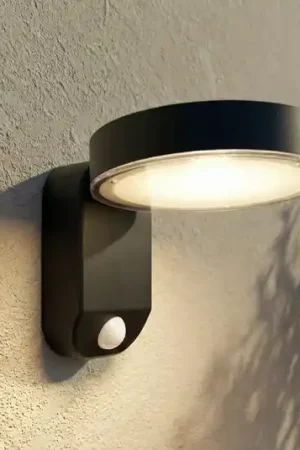 Prezzo Ridotto PRIOS Applique a LED solare Tarlson, rotonda, antracite, sensore