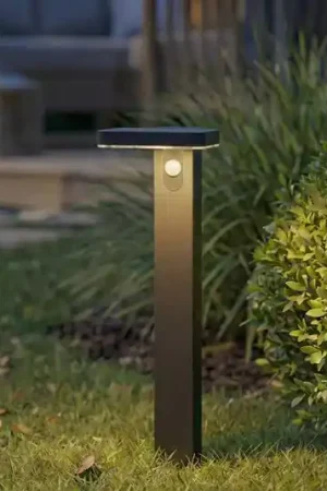 Lampione a LED PRIOS Tarlson, angolare, antracite, sensore Must-Have