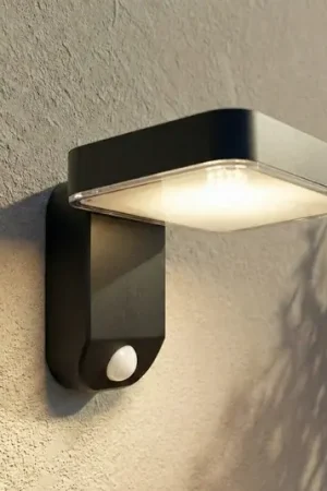 PRIOS Applique a LED solare Tarlson, angolare, antracite, sensore Promozione