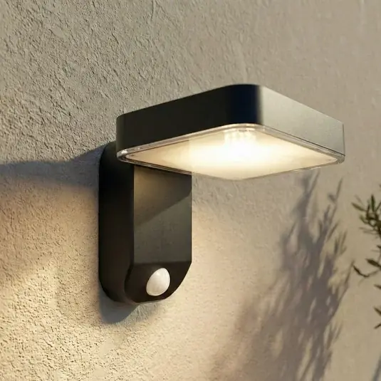 PRIOS Applique a LED solare Tarlson, angolare, antracite, sensore Promozione
