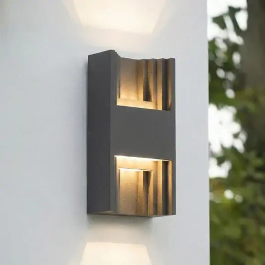 Novità Lindby Applique da esterni LED Aurali, a 2 luci, nero, IP65