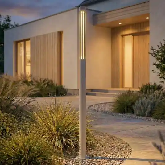 Super Prezzo Lindby Lampione a LED Fjorya, altezza 90 cm, grigio pietra, IP65