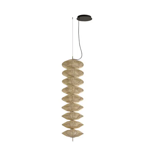 Offerta Limitata Lampada LED a sospensione Bover Yuyun S/9L, dimmerabile 0-10V, beige