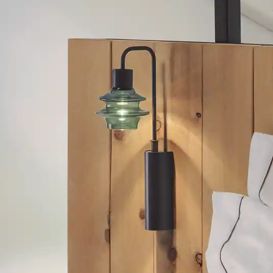 Popolare Bover Applique a LED Drop A/02, verde, vetro, 2.700 K