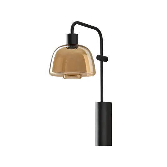 Pagamento Sicuro Bover Applique a LED Drep A/04, ambra, vetro, nero, 2.700 K