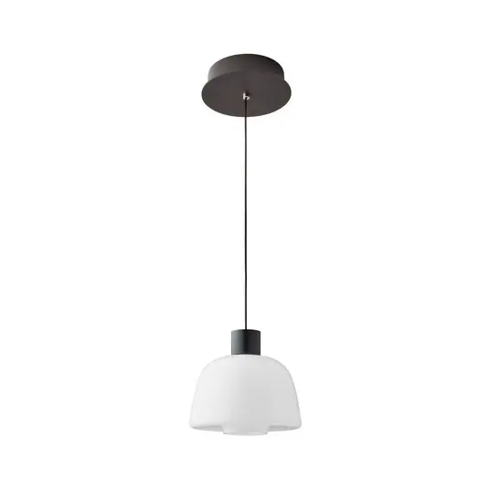 Lampada LED a sospensione Bover Drep S/01, bianco opalino, vetro, 2.700 K Occasione