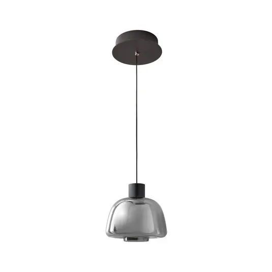 Lampada LED a sospensione Bover Drep S/01, grigio fumo, vetro, 2.700 K Ultima Occasione