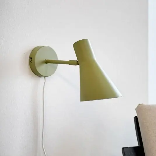 Prezzo Ridotto Dyberg Larsen Applique DL12, verde, cavo, E27, metallo