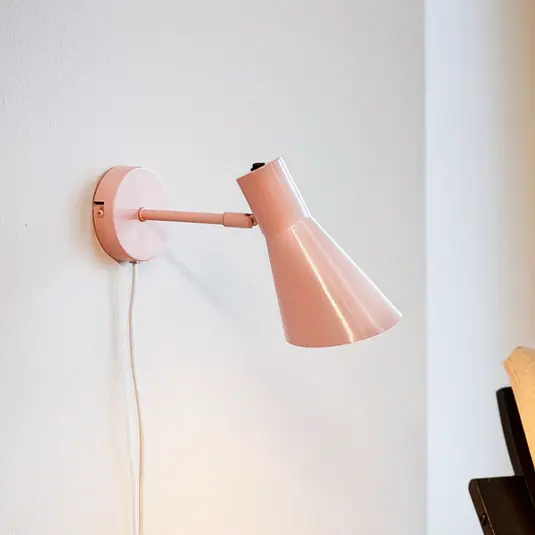 Prezzo Basso Dyberg Larsen Applique DL12, rosa, cavo, E27, metallo