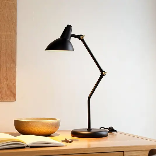 Lampada da tavolo Dyberg Larsen Vela, nera, altezza 45 cm Consegna Rapida