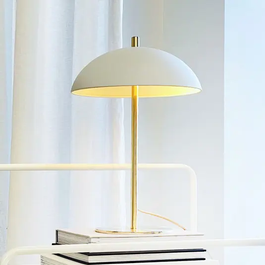 Miglior Prezzo Lampada da tavolo Dyberg Larsen Globus, beige/ottone, 44 cm
