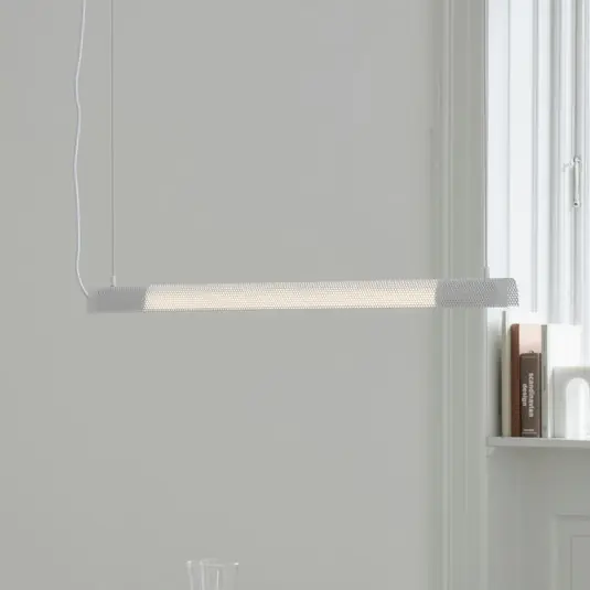 GEJST Lampada a sospensione Radent, bianca, lunghezza 70 cm, LED G13 Spedizione Espresso