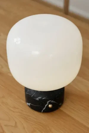 Di Tendenza GEJST lampada LED da tavolo ricaricabile Meemo, marmo nero, vetro, USB