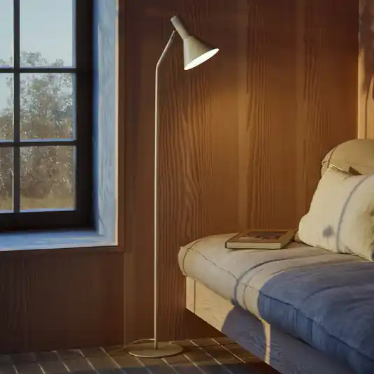 FRANDSEN Piantana Lyss, beige, metallo, altezza 150 cm, E27 Offerta Lampo