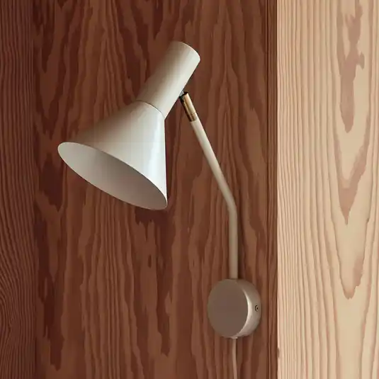 Subito Disponibile FRANDSEN Applique Lyss, beige, spina, altezza 42 cm, E27