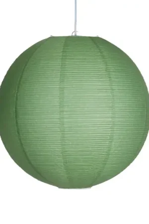Lampada a sospensione Haru, verde, Ø 50 cm, carta, E27, cavo bianco Di Tendenza