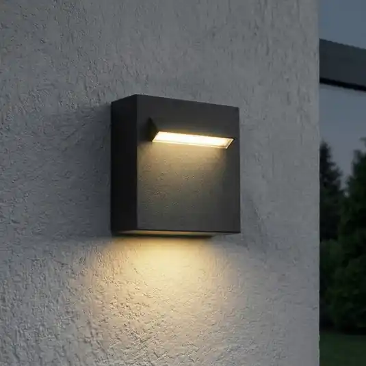Applique da esterni LED Lucande Joril, 9,4 cm, nera, IP65 Prezzo Conveniente