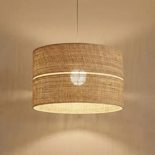 Prezzo Scontato Lampada a sospensione Calma, a 1 luce, beige, rafia, Ø 50 cm, E27