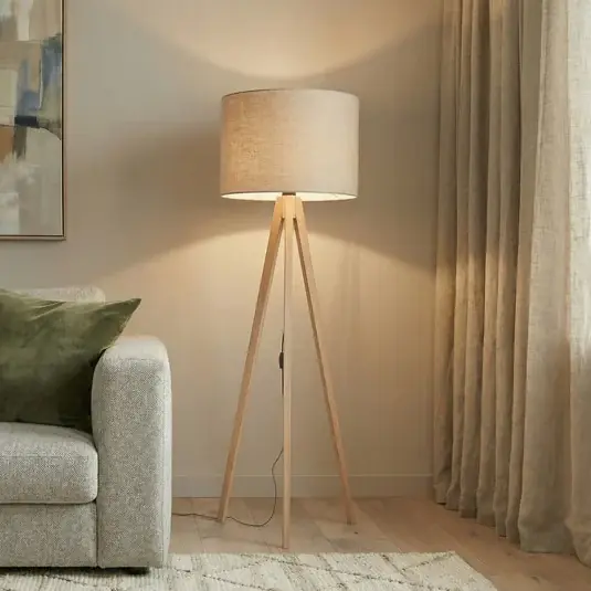 Piantana Grand, beige/pino, altezza 145 cm, E27 Direttamente Dal Produttore