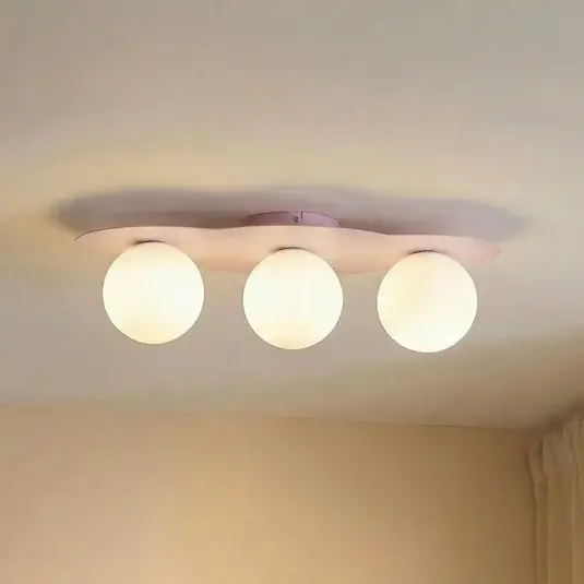 Offerta Lampo Plafoniera Cloud, rosa, a 3 luci, vetro, lunghezza 51 cm, G9