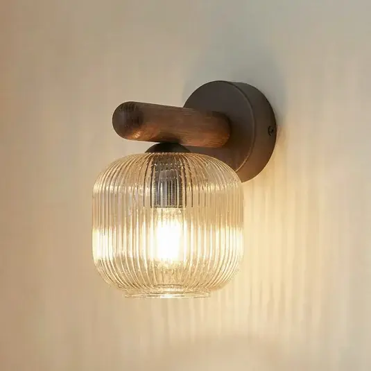 Reso Gratuito Applique Salvia, marrone/cognac, vetro, altezza 20 cm, E14