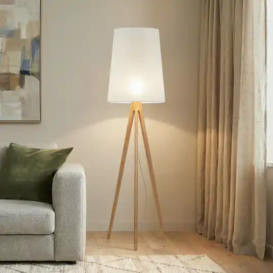 Più Venduto Piantana Walz, color crema, legno, altezza 175 cm, E27