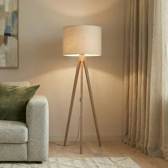 Prezzo Conveniente Piantana Grand, beige/noce, altezza 145 cm, E27