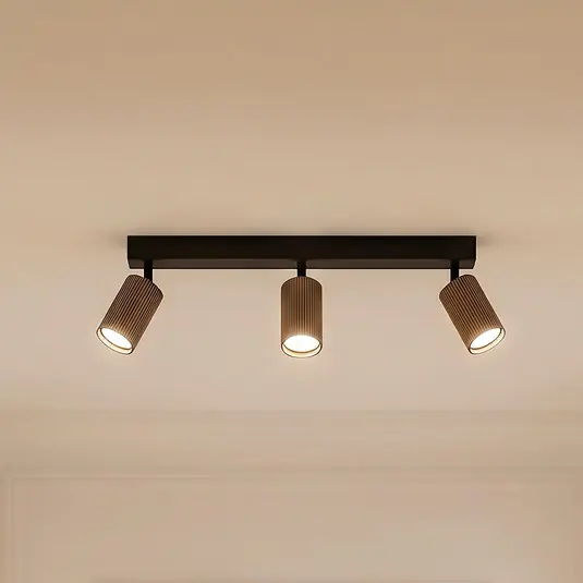 Occasione Faretto da soffitto Tune, a 3 luci, marrone, metallo, lunghezza 66 cm