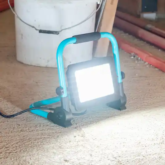 Faretto da esterno a LED Avelar, nero/turchese, larghezza 31 cm, metallo Novità