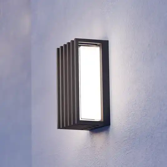 Applique da esterno LED Genovese, nera, altezza 24 cm, metallo Direttamente Dal Produttore