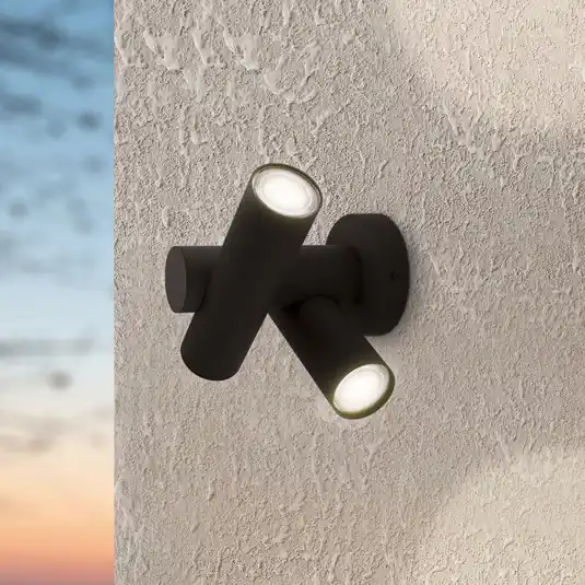 Applique a LED Fossignano, altezza 25 cm, nera, in metallo, a 2 luci Compra Oggi Stesso