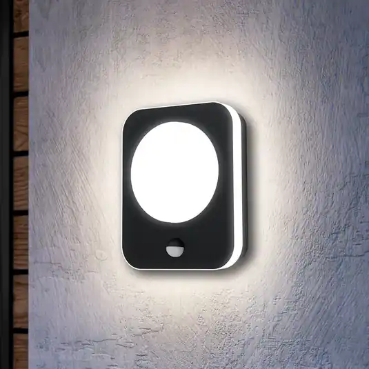 Applique da esterno LED Madriz, nera, larghezza 23 cm, con sensore Ultime Pezzi