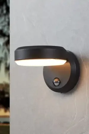 Applique da esterni LED Fornaci, nera, larghezza 16 cm, con sensore Nuovo Arrivo