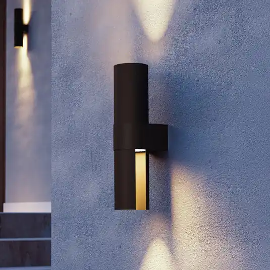 Applique da esterni LED Montelauro, nera, altezza 32 cm, metallo Promo Stagionale