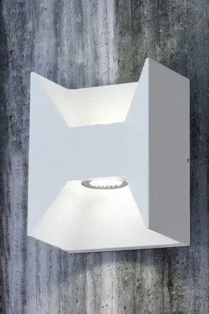 Applique da esterni LED Morino, bianca, altezza 18 cm, metallo Occasione