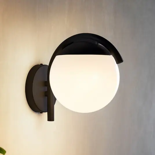 Popolare Applique da esterno Prata Vecchia, nera, altezza 26 cm, metallo