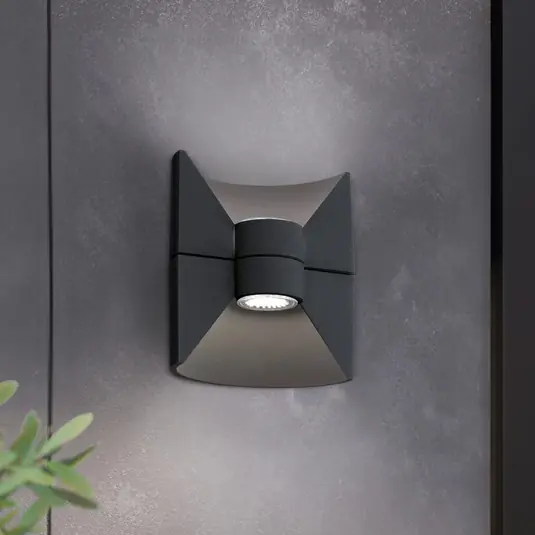 Applique da esterni LED Redondo, antracite, altezza 17 cm, a 2 luci Offerta Lampo