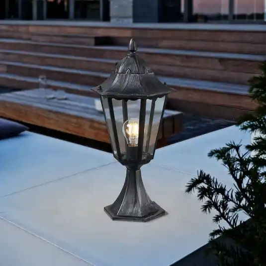 Lampioncino Navedo, nero/argento, altezza 47 cm Ultima Occasione