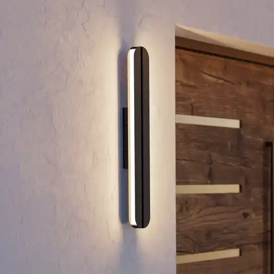 Reso Gratuito Applique da esterno LED Vascella, nera, larghezza 60 cm, metallo