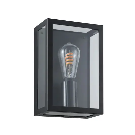 Promozione Esclusiva Applique da esterno Alamonte-Z, nera, altezza 26 cm, E27-smart