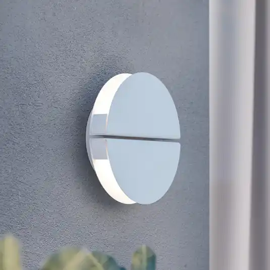 Ultimissimo Modello Applique da esterno LED Vascella, bianca, Ø 18 cm, metallo