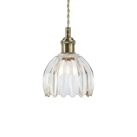 Super Prezzo Lampada a sospensione Gota, ottone anticato/trasparente, vetro, Ø 13 cm, spina