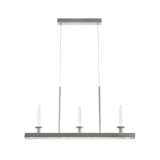 Economico Lampada LED a sospensione Dining, nichel, ferro, lunghezza 82 cm, dimmerabile.